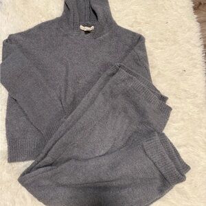 Grey fuzzy sweatsuit